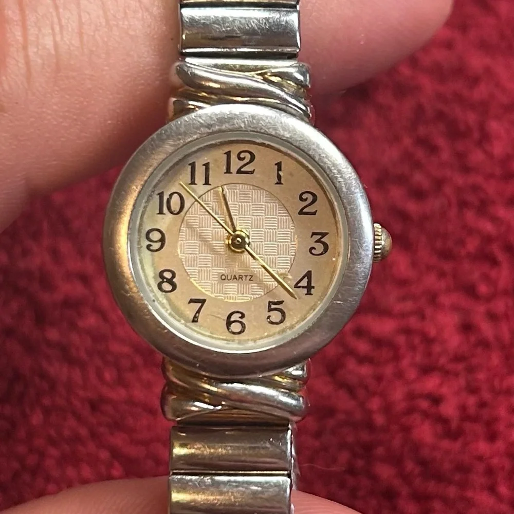 2 - VTG Flex Band Women's Silver Tone Quartz Watches - 1 stamped M.Z. Berger.